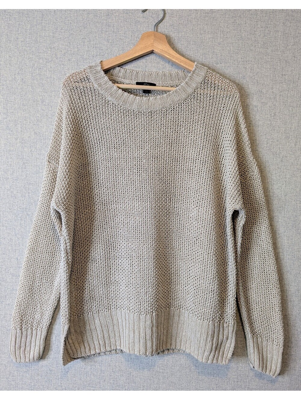 J.Crew 100% linen chunky open knit sweater